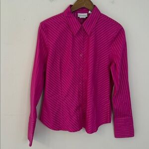 Women's Pink Striped Button-Up Shirt